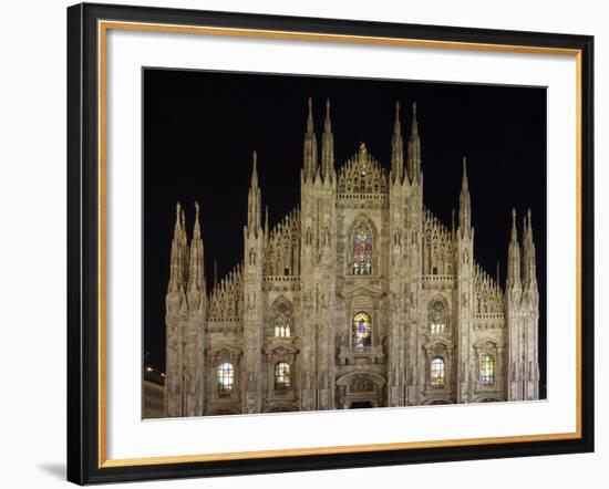 Duomo at Night, Milan, Lombardy, Italy, Europe-Vincenzo Lombardo-Framed Photographic Print