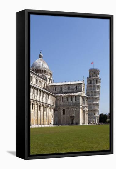 Duomo (Cathedral) and Leaning Tower, UNESCO World Heritage Site, Pisa, Tuscany, Italy, Europe-Simon Montgomery-Framed Premier Image Canvas