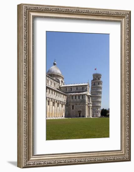 Duomo (Cathedral) and Leaning Tower, UNESCO World Heritage Site, Pisa, Tuscany, Italy, Europe-Simon Montgomery-Framed Photographic Print