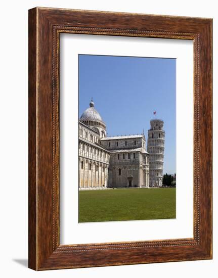 Duomo (Cathedral) and Leaning Tower, UNESCO World Heritage Site, Pisa, Tuscany, Italy, Europe-Simon Montgomery-Framed Photographic Print