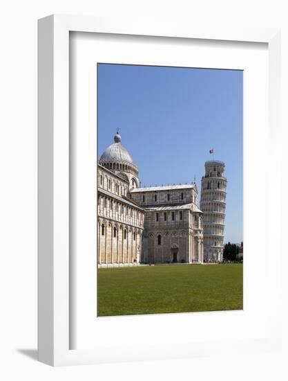 Duomo (Cathedral) and Leaning Tower, UNESCO World Heritage Site, Pisa, Tuscany, Italy, Europe-Simon Montgomery-Framed Photographic Print