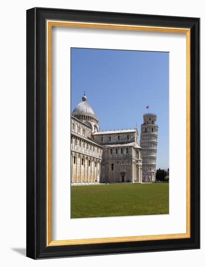 Duomo (Cathedral) and Leaning Tower, UNESCO World Heritage Site, Pisa, Tuscany, Italy, Europe-Simon Montgomery-Framed Photographic Print