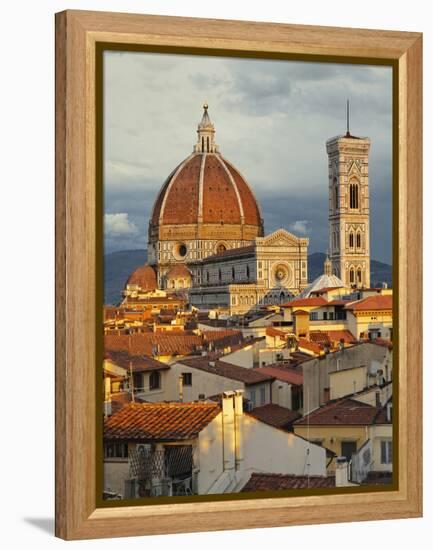 Duomo, Florence Cathedral at Sunset, Basilica of Saint Mary of the Flower, Florence, Italy-Adam Jones-Framed Premier Image Canvas