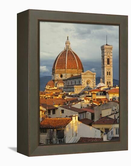 Duomo, Florence Cathedral at Sunset, Basilica of Saint Mary of the Flower, Florence, Italy-Adam Jones-Framed Premier Image Canvas