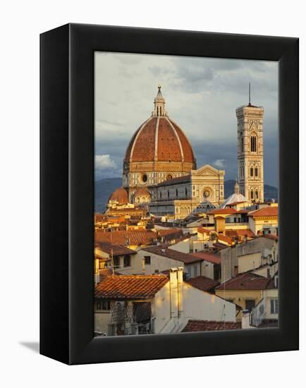 Duomo, Florence Cathedral at Sunset, Basilica of Saint Mary of the Flower, Florence, Italy-Adam Jones-Framed Premier Image Canvas