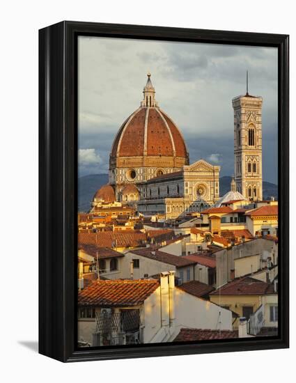 Duomo, Florence Cathedral at Sunset, Basilica of Saint Mary of the Flower, Florence, Italy-Adam Jones-Framed Premier Image Canvas