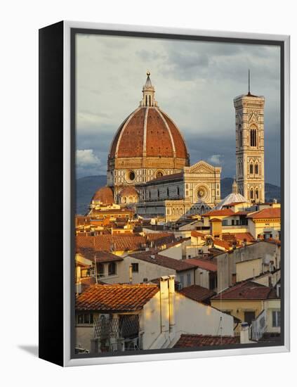 Duomo, Florence Cathedral at Sunset, Basilica of Saint Mary of the Flower, Florence, Italy-Adam Jones-Framed Premier Image Canvas