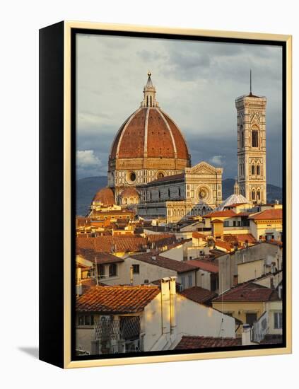 Duomo, Florence Cathedral at Sunset, Basilica of Saint Mary of the Flower, Florence, Italy-Adam Jones-Framed Premier Image Canvas