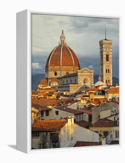 Duomo, Florence Cathedral at Sunset, Basilica of Saint Mary of the Flower, Florence, Italy-Adam Jones-Framed Premier Image Canvas