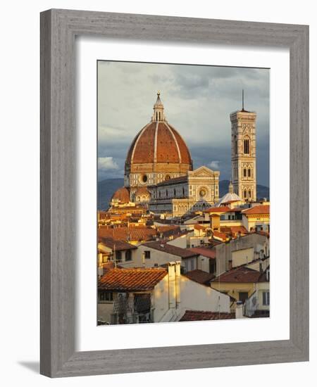 Duomo, Florence Cathedral at Sunset, Basilica of Saint Mary of the Flower, Florence, Italy-Adam Jones-Framed Photographic Print