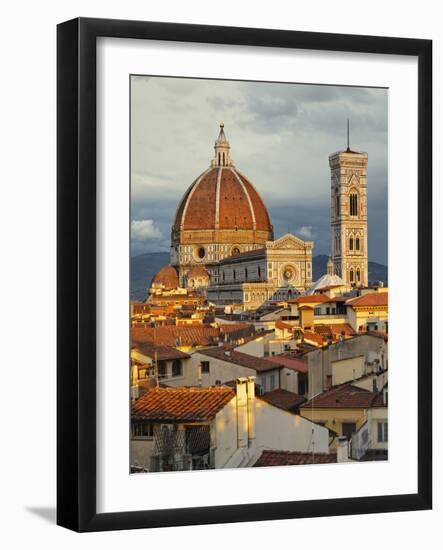 Duomo, Florence Cathedral at Sunset, Basilica of Saint Mary of the Flower, Florence, Italy-Adam Jones-Framed Photographic Print