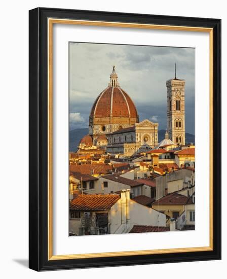 Duomo, Florence Cathedral at Sunset, Basilica of Saint Mary of the Flower, Florence, Italy-Adam Jones-Framed Photographic Print