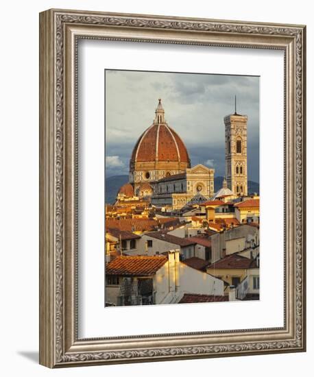 Duomo, Florence Cathedral at Sunset, Basilica of Saint Mary of the Flower, Florence, Italy-Adam Jones-Framed Photographic Print