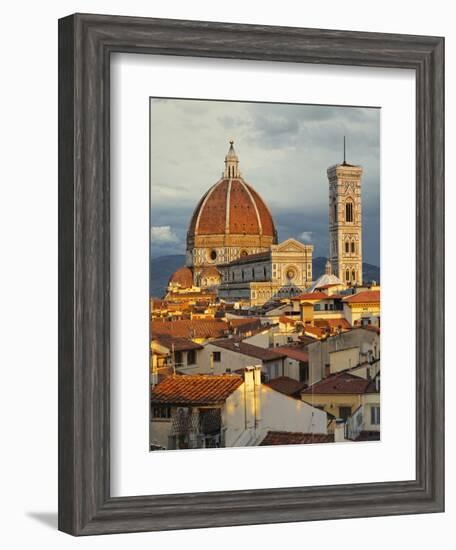 Duomo, Florence Cathedral at Sunset, Basilica of Saint Mary of the Flower, Florence, Italy-Adam Jones-Framed Photographic Print