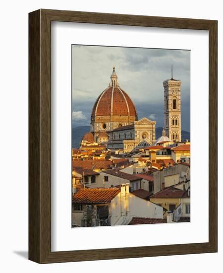 Duomo, Florence Cathedral at Sunset, Basilica of Saint Mary of the Flower, Florence, Italy-Adam Jones-Framed Photographic Print