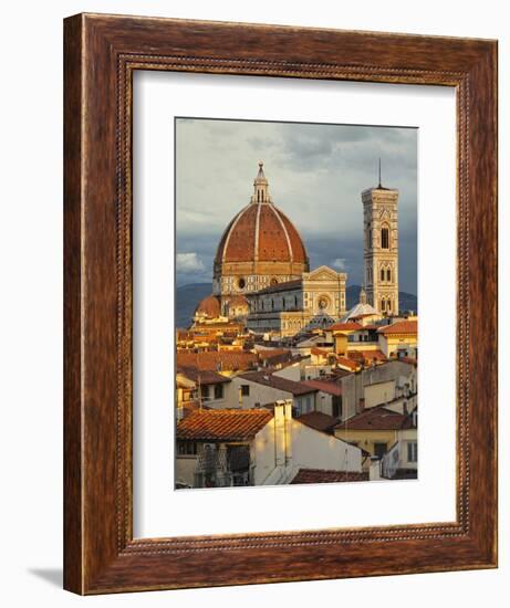 Duomo, Florence Cathedral at Sunset, Basilica of Saint Mary of the Flower, Florence, Italy-Adam Jones-Framed Photographic Print