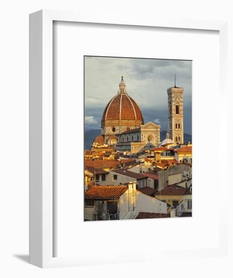 Duomo, Florence Cathedral at Sunset, Basilica of Saint Mary of the Flower, Florence, Italy-Adam Jones-Framed Photographic Print