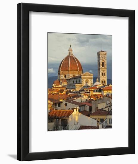 Duomo, Florence Cathedral at Sunset, Basilica of Saint Mary of the Flower, Florence, Italy-Adam Jones-Framed Photographic Print