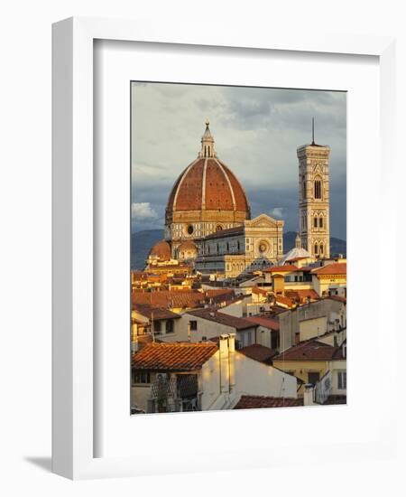 Duomo, Florence Cathedral at Sunset, Basilica of Saint Mary of the Flower, Florence, Italy-Adam Jones-Framed Photographic Print