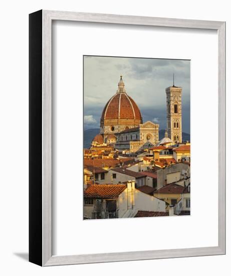 Duomo, Florence Cathedral at Sunset, Basilica of Saint Mary of the Flower, Florence, Italy-Adam Jones-Framed Photographic Print