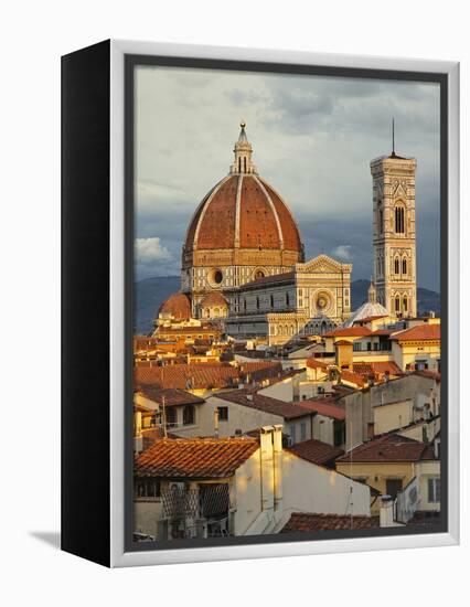 Duomo, Florence Cathedral at Sunset, Basilica of Saint Mary of the Flower, Florence, Italy-Adam Jones-Framed Premier Image Canvas