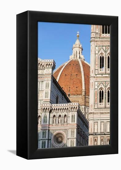 Duomo Santa Maria Del Fiore and Giotto's Campanile in Florence, Tuscany, Italy-null-Framed Premier Image Canvas