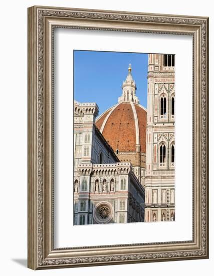 Duomo Santa Maria Del Fiore and Giotto's Campanile in Florence, Tuscany, Italy-null-Framed Photographic Print