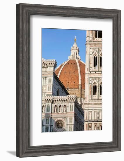 Duomo Santa Maria Del Fiore and Giotto's Campanile in Florence, Tuscany, Italy-null-Framed Photographic Print