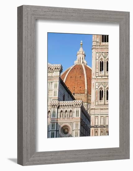 Duomo Santa Maria Del Fiore and Giotto's Campanile in Florence, Tuscany, Italy-null-Framed Photographic Print