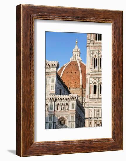 Duomo Santa Maria Del Fiore and Giotto's Campanile in Florence, Tuscany, Italy-null-Framed Photographic Print