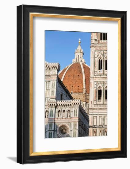 Duomo Santa Maria Del Fiore and Giotto's Campanile in Florence, Tuscany, Italy-null-Framed Photographic Print