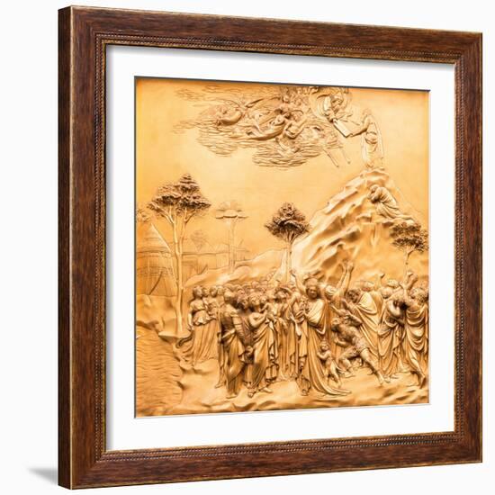 Duomo Santa Maria del Fiore, Florence. Decorations on the East Door by Ghiberti. Tuscany, Italy.-Tom Norring-Framed Photographic Print