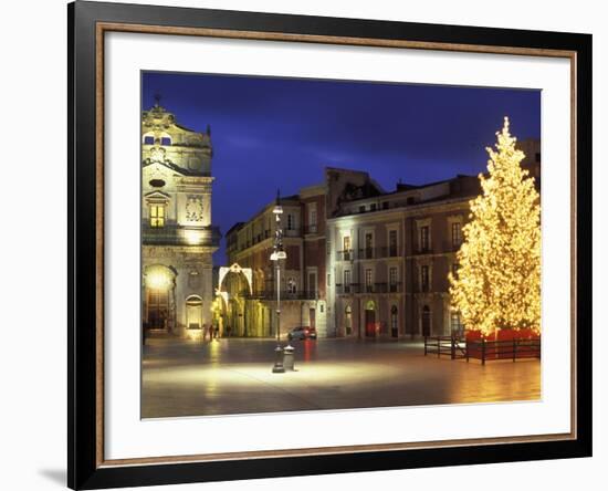 Duomo Square at Christmas, Ortygia, Siracusa, Sicily, Italy, Europe-Vincenzo Lombardo-Framed Photographic Print