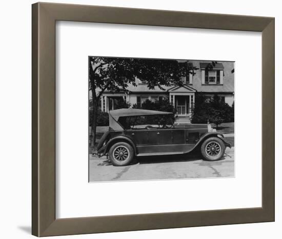 Dupont Automobile on Front of House, C.1919-30 (B/W Photo)-American Photographer-Framed Premium Giclee Print