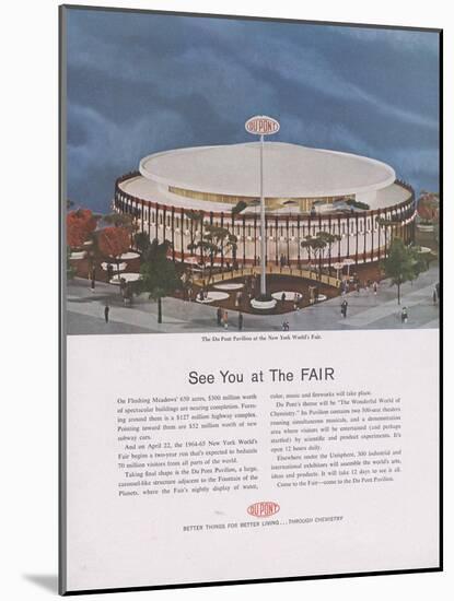 Dupont Pavilion at the New York World's Fair, Page from 'The Du Pont Magazine', 1964-null-Mounted Giclee Print