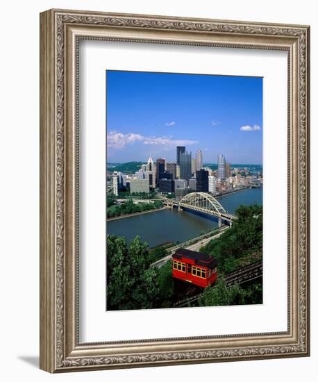 Duquesne Incline Cable Car and Ohio River, Pittsburgh, Pennsylvania, USA-Steve Vidler-Framed Photographic Print