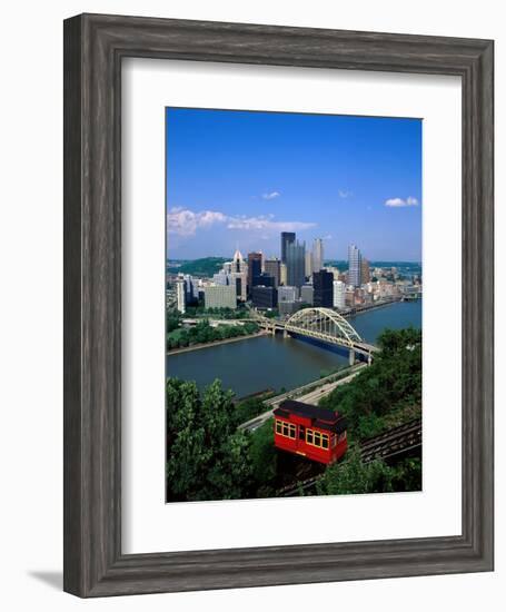 Duquesne Incline Cable Car and Ohio River, Pittsburgh, Pennsylvania, USA-Steve Vidler-Framed Photographic Print