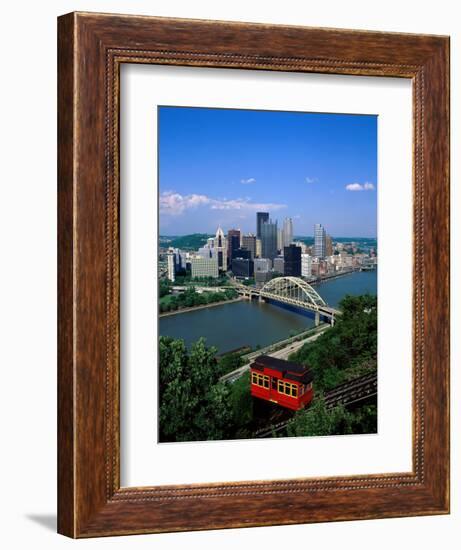 Duquesne Incline Cable Car and Ohio River, Pittsburgh, Pennsylvania, USA-Steve Vidler-Framed Photographic Print