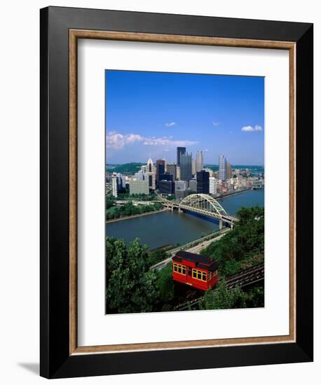 Duquesne Incline Cable Car and Ohio River, Pittsburgh, Pennsylvania, USA-Steve Vidler-Framed Photographic Print