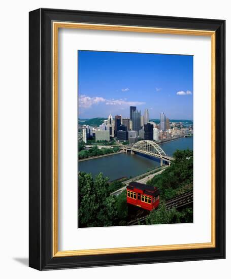 Duquesne Incline Cable Car and Ohio River, Pittsburgh, Pennsylvania, USA-Steve Vidler-Framed Photographic Print