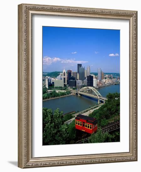 Duquesne Incline Cable Car and Ohio River, Pittsburgh, Pennsylvania, USA-Steve Vidler-Framed Photographic Print