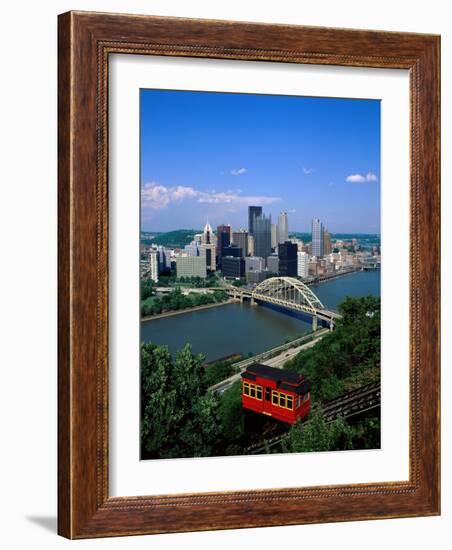 Duquesne Incline Cable Car and Ohio River, Pittsburgh, Pennsylvania, USA-Steve Vidler-Framed Photographic Print