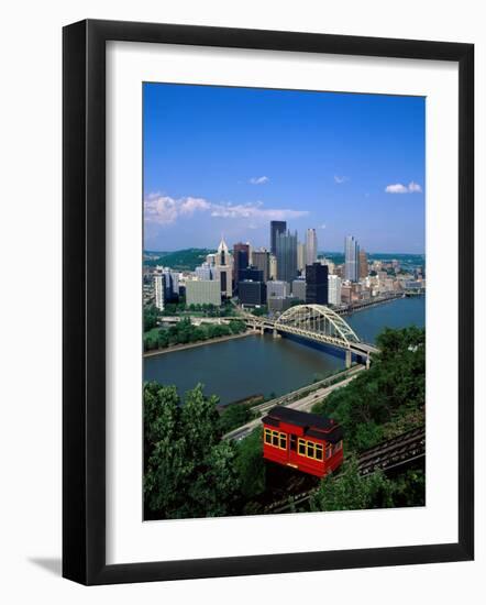 Duquesne Incline Cable Car and Ohio River, Pittsburgh, Pennsylvania, USA-Steve Vidler-Framed Photographic Print