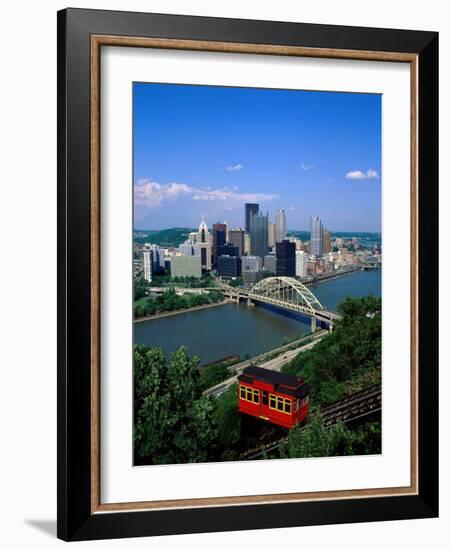 Duquesne Incline Cable Car and Ohio River, Pittsburgh, Pennsylvania, USA-Steve Vidler-Framed Photographic Print