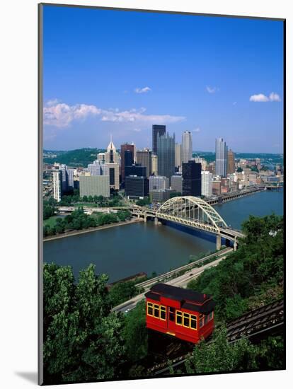 Duquesne Incline Cable Car and Ohio River, Pittsburgh, Pennsylvania, USA-Steve Vidler-Mounted Photographic Print