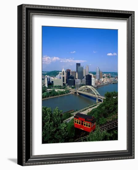 Duquesne Incline Cable Car and Ohio River, Pittsburgh, Pennsylvania, USA-Steve Vidler-Framed Photographic Print