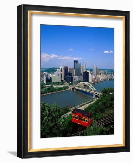 Duquesne Incline Cable Car and Ohio River, Pittsburgh, Pennsylvania, USA-Steve Vidler-Framed Photographic Print