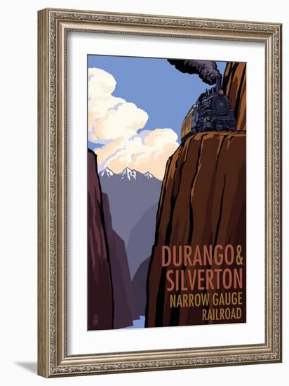 Durango and Silverton Narrow Gauge Railroad, c.2009-Lantern Press-Framed Art Print