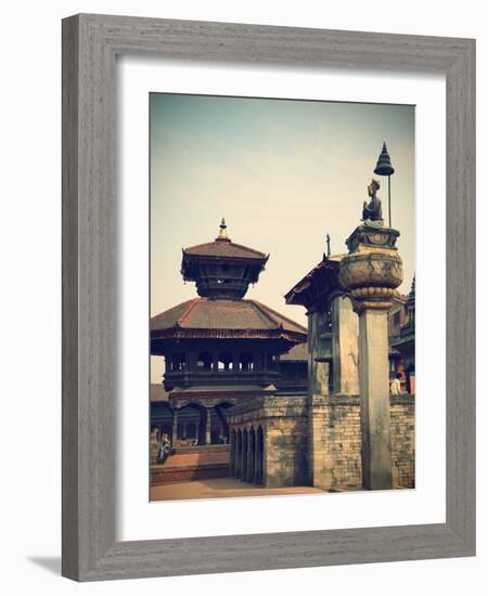 Durbar Square, Bhaktapur (UNESCO World Heritage Site), Kathmandu Valley, Nepal-Ian Trower-Framed Photographic Print