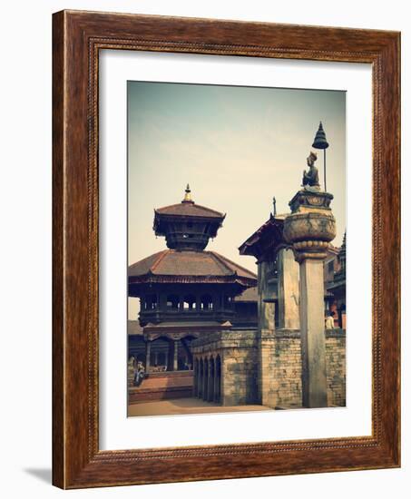 Durbar Square, Bhaktapur (UNESCO World Heritage Site), Kathmandu Valley, Nepal-Ian Trower-Framed Photographic Print
